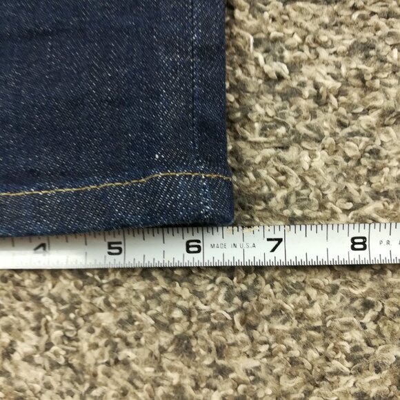 Uniqlo Jeans Selvedge 31x31 Slim Straight Fit Japanese Kaihara Denim Dark Blue - Picture 11 of 12